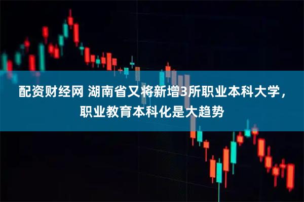 配资财经网 湖南省又将新增3所职业本科大学，职业教育本科化是大趋势